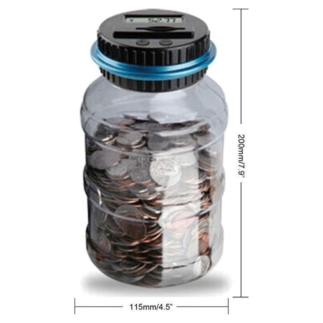 Clear Digital Piggy Bank Coin Savings Counter LCD Counting Money Jar