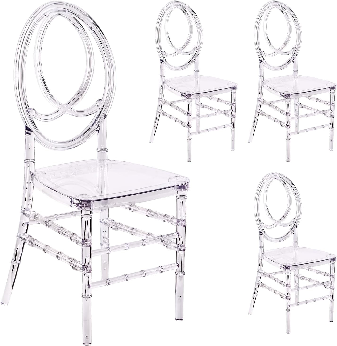 Clear Dining Chairs Modern 16.1" W Wedding Chairs for Adults Crystal