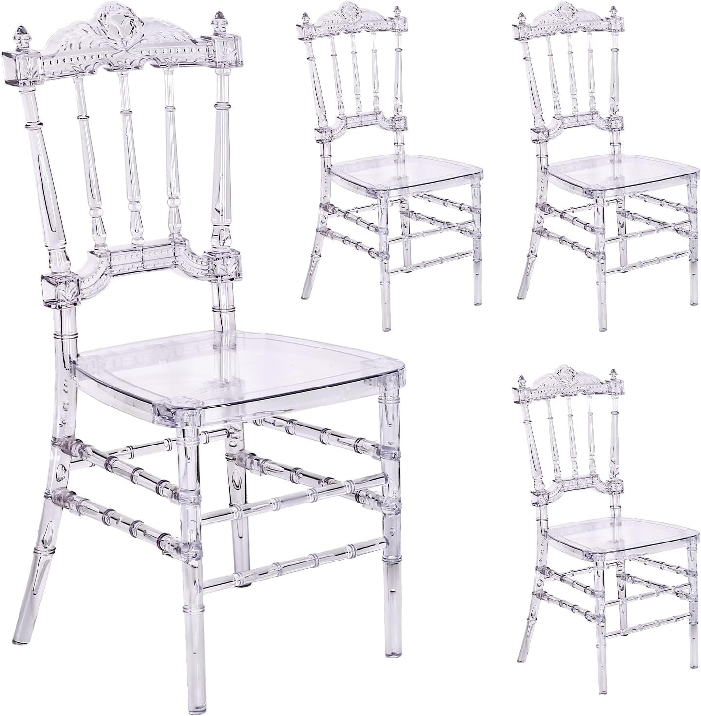 Clear Dining Chairs Modern 16.1" W Wedding Chairs for Adults Crystal