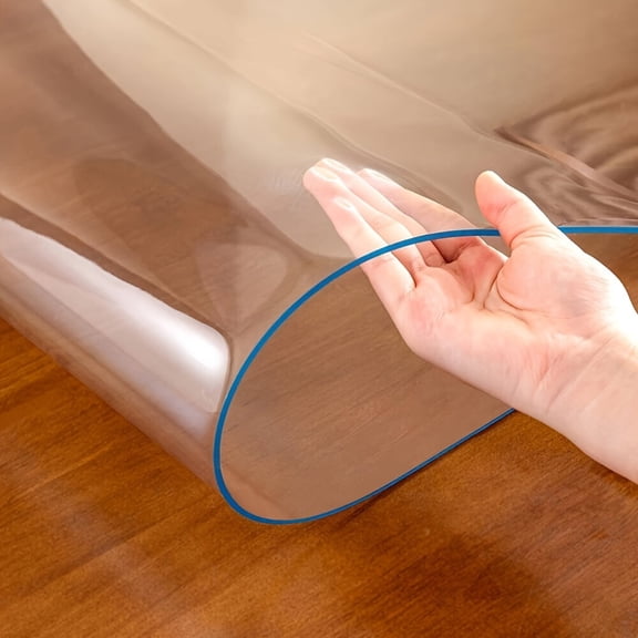 Clear Dining Table Protector, 39.37x27.56 Inch Transparent PVC Tablecloth, Scratch and Heat Resistant, 1.0mm Thick, for Dining, Kitchen, Office