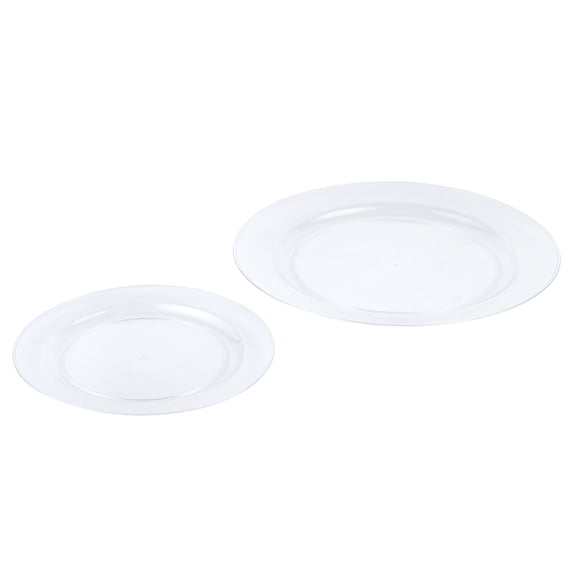 Clear Dinner and Lunch Plate Set by Celebrate It  40-Piece Plastic Party Plate Set in Two Sizes for Events & Entertaining - 8 Pack