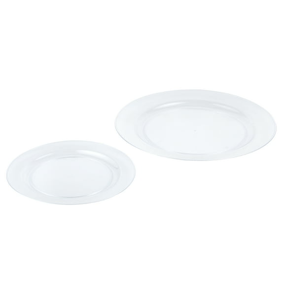 Clear Dinner and Lunch Plate Set by Celebrate It  40-Piece Plastic Party Plate Set in Two Sizes for Events & Entertaining - 8 Pack