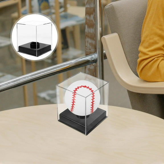 Clear Display Box Baseball Storage Cube Simple Design Transparent 1Pack