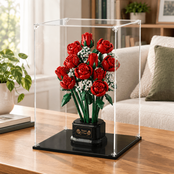 Clear Display Case Easyembly Showcase Boxes(8x8x12inch)