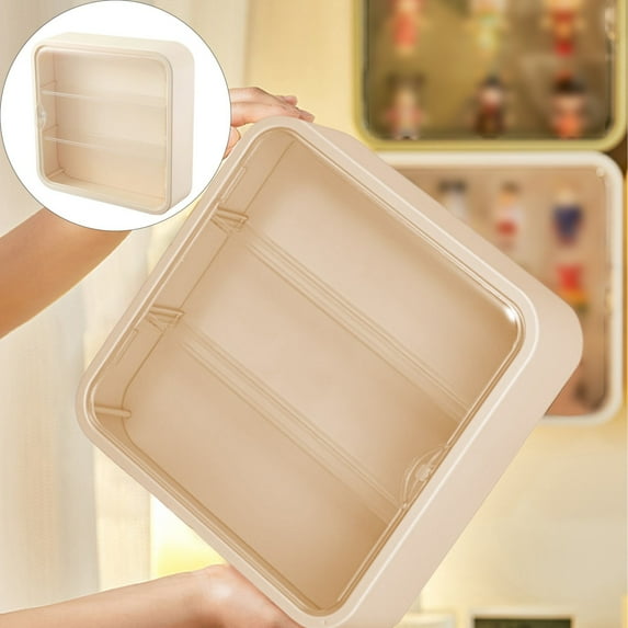 Clear Display Case for Figures, Collectibles Display Box with Shelves, Wall-Mounted Doll Storage Box, Miniature Acrylic Display Storage Case for Collectibles Action Figures