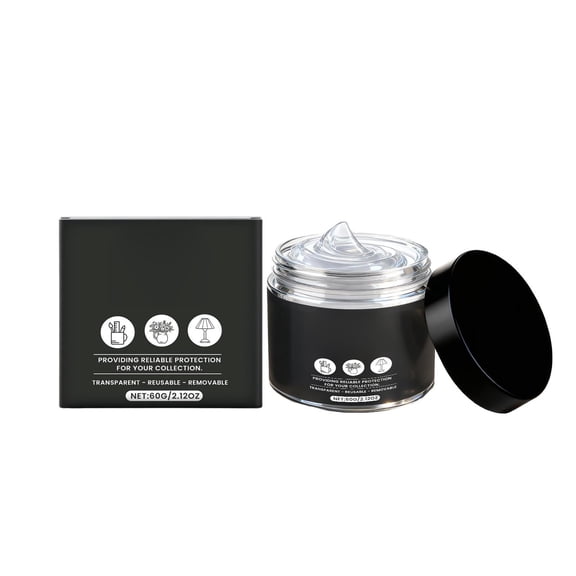 Clear Display Gel Transparent Exhibit Mounting Gel 2.12 Ounce Removable Reusable Non Slip Display Adhesive Gel for Collectibles Figurines Home Decor Black Jar 1 Pack