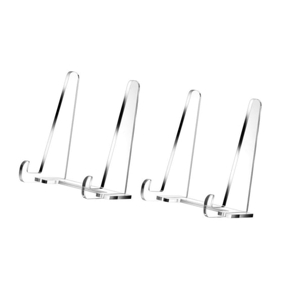 Clear Display Stand 5.9Inch Acrylics Easel Stand Photo Stand for Displaying Plate Picture Frames Book Artwork Poster