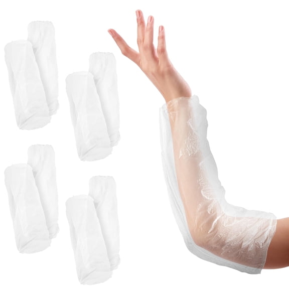 Disposable Arm Sleeves Polyethylene Waterproof Clear with Elastic Ends 1000 count 18 in
