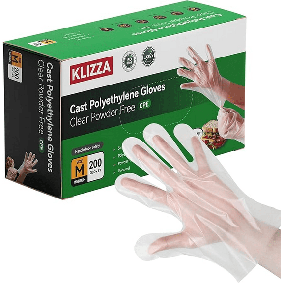 200Pcs Food Prep Gloves, CPE Cooking Gloves Food Grade Waterproof, Oil-Resistant, Ambidextrous, for Kitchen Cooking, Food Handling(M Size)