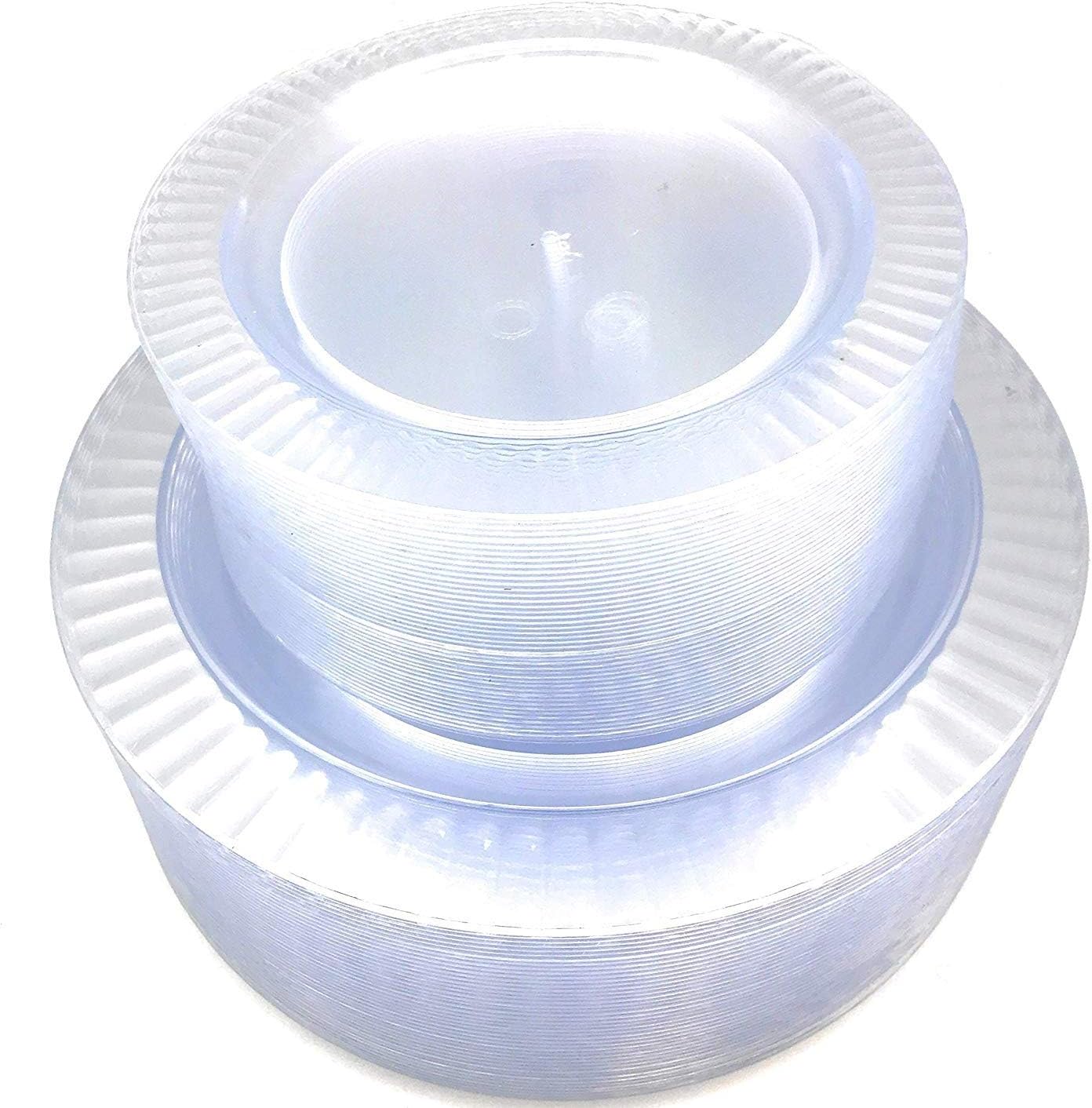 Clear Disposable Plastic Plates Value Pack.7 Inch 45 Plates 10 Inch 45