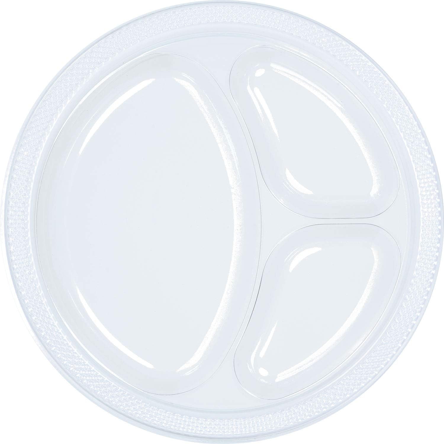 Clear Divided Plastic Plates 10 1/4"