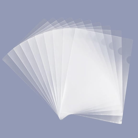 Clear Document Folder Copy Safe Project Pockets fits 8.5x11 Letter Size US Paper,10/30/50/100Pack L-Type Plastic Clear Paper Sleeves Protector Resume File Poly Jacket Folders Organizer in Transparent