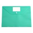 thumbnail image 1 of Clear Document Folders Plastic Envelopes Poly Envelopes File Envelopes with Label Pocket and Snap Button for Home Work Office Organization, Letter Size/A4 Size,Transparent Label File Bag,Green, 1 of 9