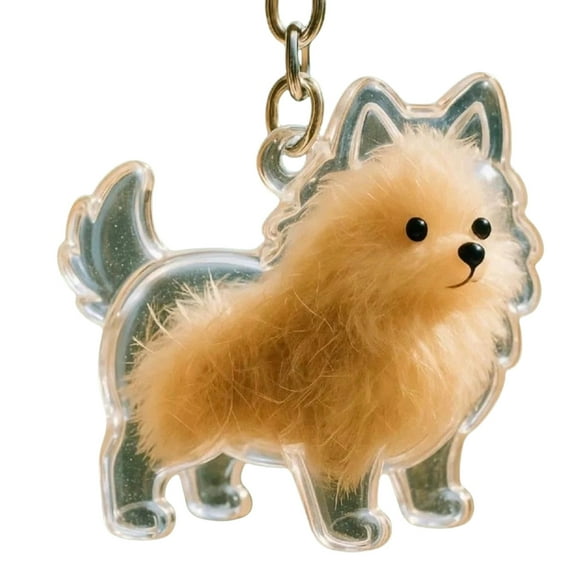 Clear Dog Hair Storage Charm Keychain Memorial Jewelry Pet Furs Collector Keepsakes For Pet Owners Keepsakes