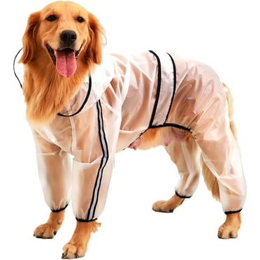Clear Dog Rain Coats, Waterproof Dog Raincoat, Rain Jacket Raincoat, Adjustable Reflective Lightweight Pet Rain Clothes, Dog Hooded Slicker Poncho for Small, Medium, Large Dogs