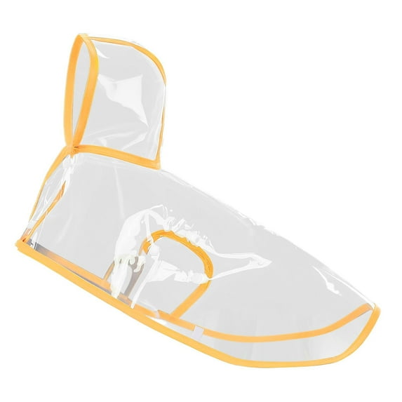 Clear Dog Rain Poncho, Waterproof Hooded Cape with Hidden Leash Hole & Adjustable Snaps, Lightweight Raincoat for Small Medium Dogs like Poodles, Yellow