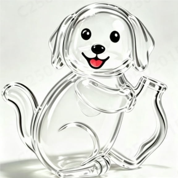 Clear Dog Shaped Magnetic Storage Container, Pet Hair Fridge Magnet Ornament, Collectible Decor Box for Refrigerator Surface, Kitchen Cabinet and Pet Memorial Display