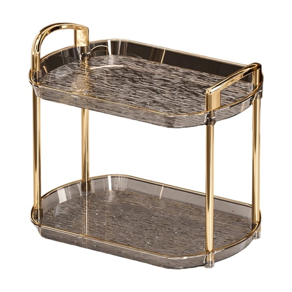 Clear Double Layer Bathroom & Cosmetic Storage Rack | Desktop Organizer for Vanity, Ornaments, and Daily Necessities, Durable Plastic Design