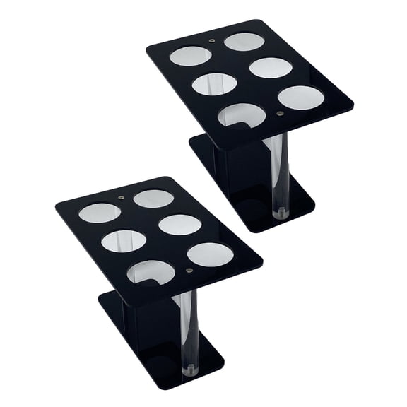 Clear Double Layer Display Organizers for Party Buffets 6 Hole Dessert Stands 2 Pieces Included