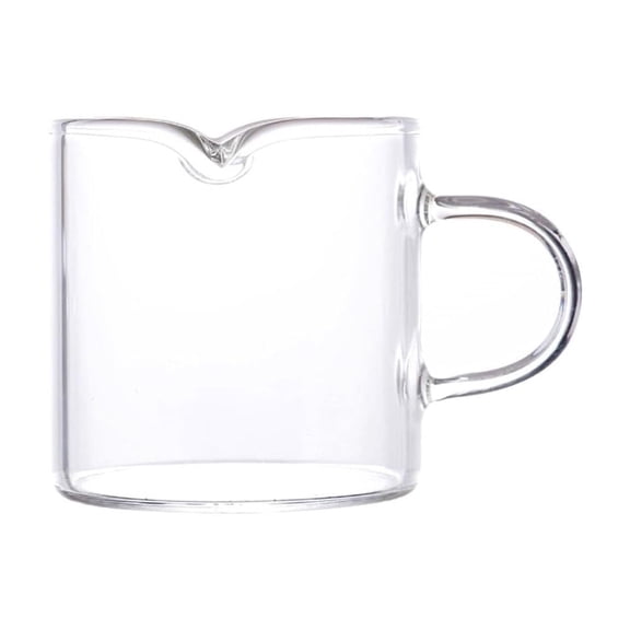 Clear Double Spout Shot Glasses 4 OZ with Handle Milk Cup Accessories for Machine