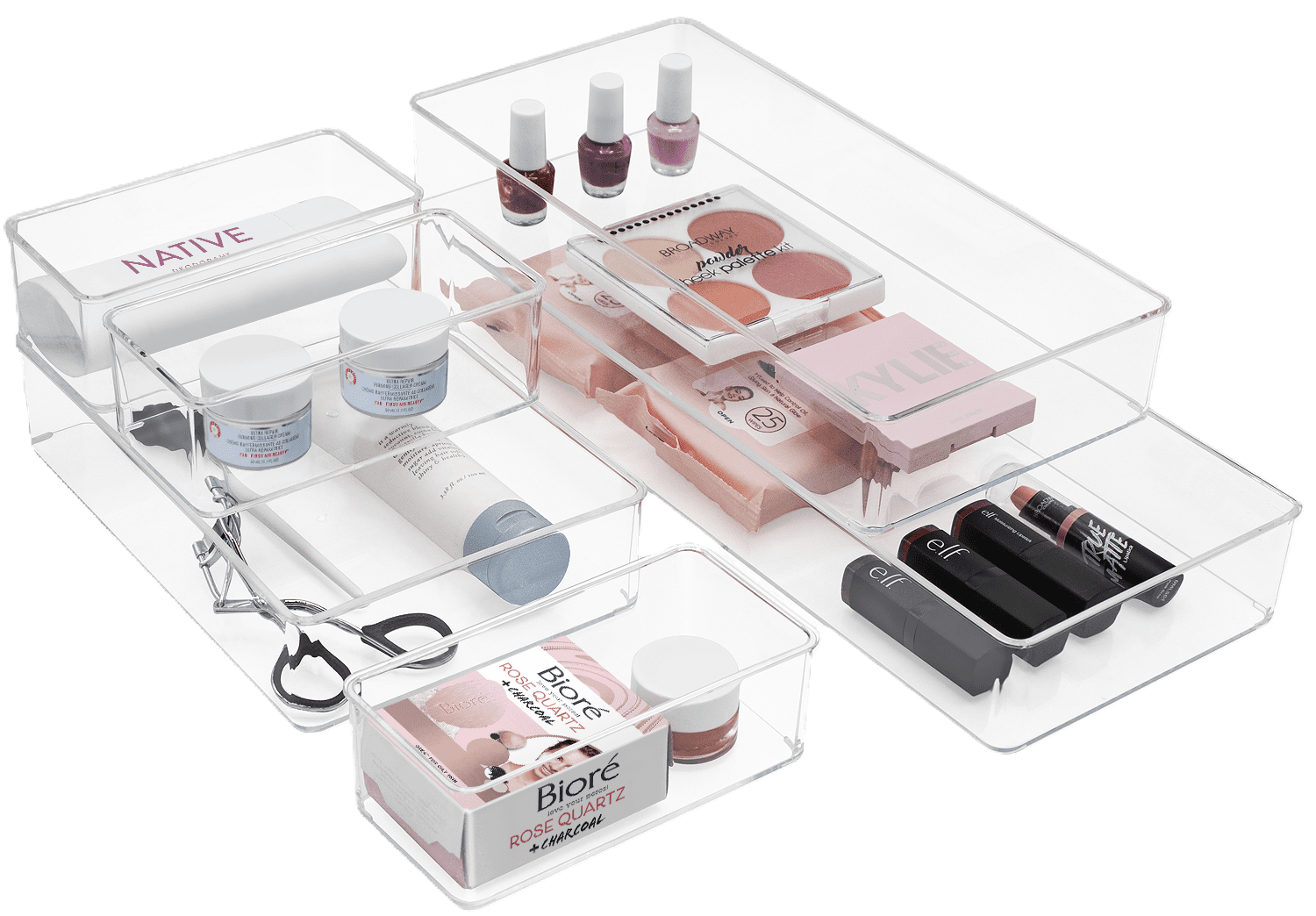 Clear Acrylic 6-Piece Kitchen Drawer Organizer Set