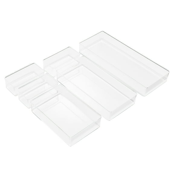 Clear Drawer Organizer Set for Kitchen Storage