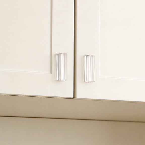 Clear Drawer Pulls Transparent Cabinet Handles Invisible Stick On Door Handles for Cabinets Drawers Closets Low Profile 4 Pack
