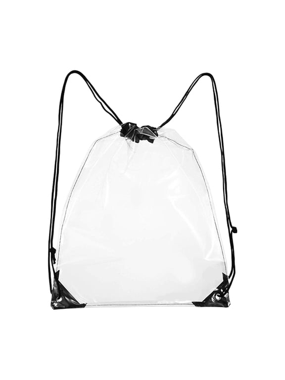Clear Drawstring Backpack Stadium Approve String Cinchs Bag for Gym,Concerts,Clear Drawstring Bag with Adjustable Strap