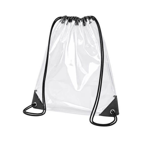 Clear Drawstring Backpack, Stadium Approved Waterproof See Through Bag for Concerts Sports Travel, Security Friendly Transparent Gym Bag for Events