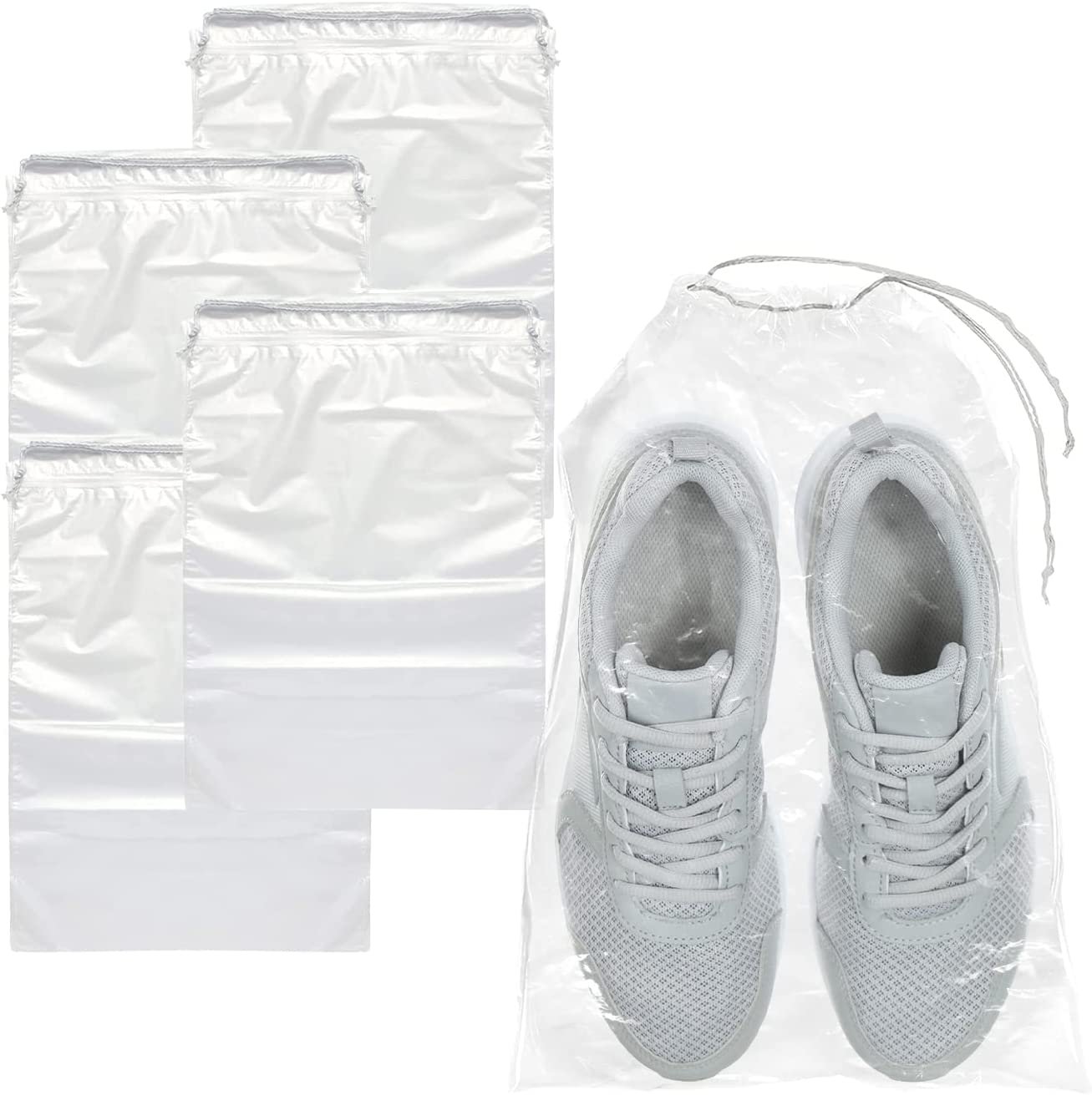 Clear Drawstring Bag, 10 x 14 Inches. 1000 Pack Clear Plastic