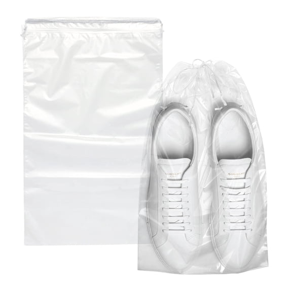Clear Plastic Drawstring Bags, 2 Mil Waterproof Polyethylene, 1000 Count, 12 x 18 in