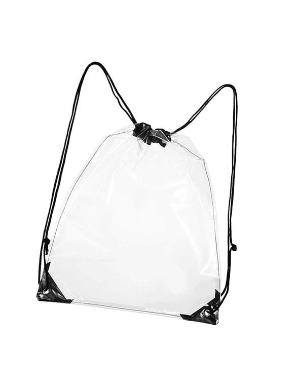 Clear Drawstring Bags,Waterproof Transparents Backpack String Cinchs Bag for Gym,Concerts,Travel,Work Festivals Party