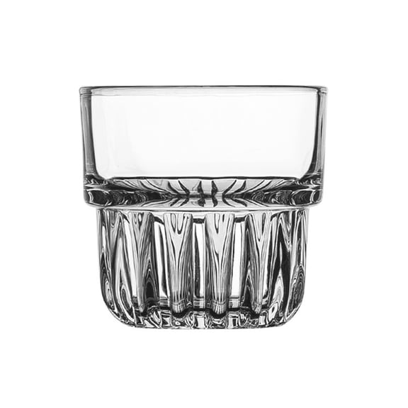 Clear Drinking Glasses, Stackable Striped Thick Glass Tumble for Water, Juice, Beverage, Milk, Coffee, Cocktail