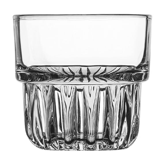 Clear Drinking Glasses, Stackable Striped Thick Glass Tumble for Water, Juice, Beverage, Milk, Coffee, Cocktail