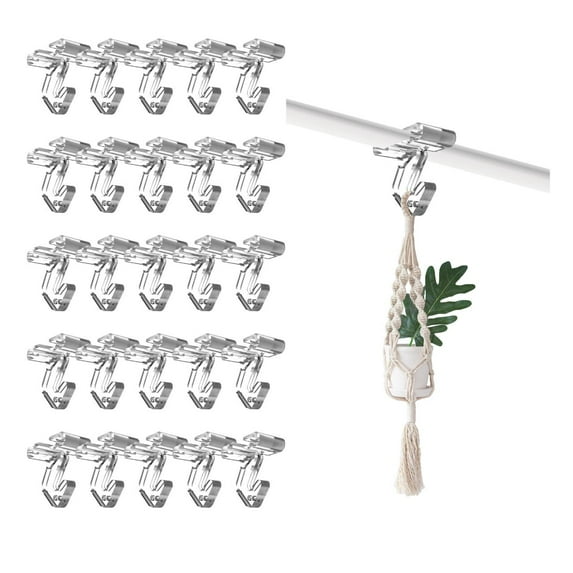 Clear Drop Ceiling Hooks 25 Pcs - Polycarbonate Ceiling Hanger Hooks for Hanging T-bar Track Clip on Suspended Ceiling Tile Grid