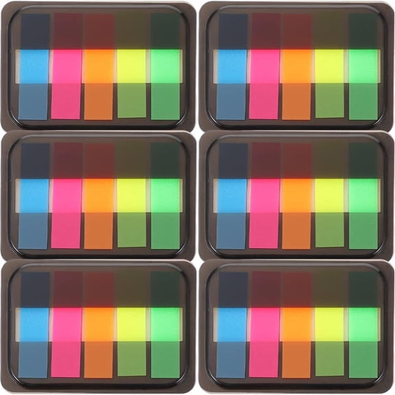 Clear Duct Tape Fluorescent Tape 6 Boxes Tabs Page Markers Transparent Page Tabs Book Markers Label Stickers Guided Reading Strips Transparent Highlighter Tape Clear Tape