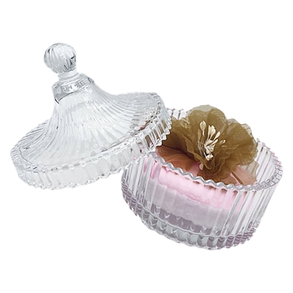 Clear Dustproof Storage Container Soft Powder Applier Blossomy Plan Cosmetic Jar