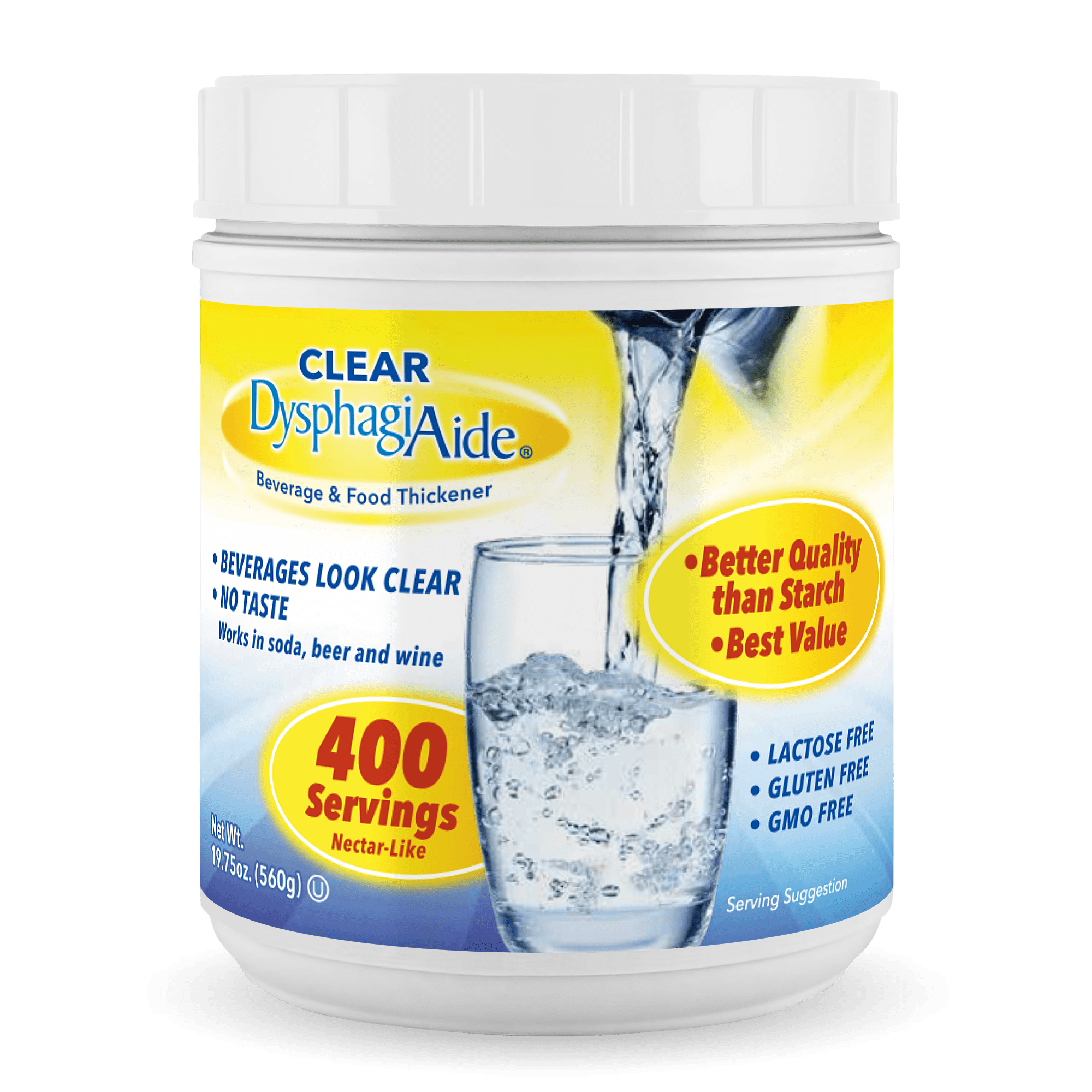 Clear DysphagiAide Beverage and Food Thickener Instant, 400 Servings