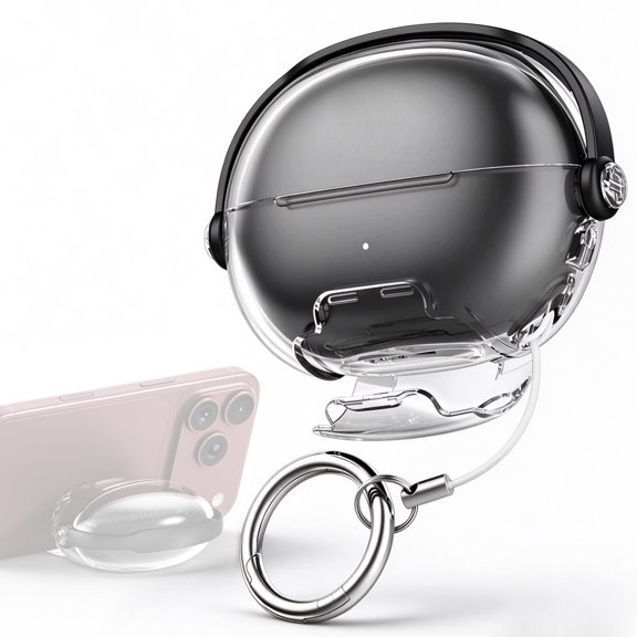 Clear Earbud Case Cover for MC2 Air/MC 2S with Charging Port Access, Integrated Phone Stand, Side Lock, and Side Connection Point