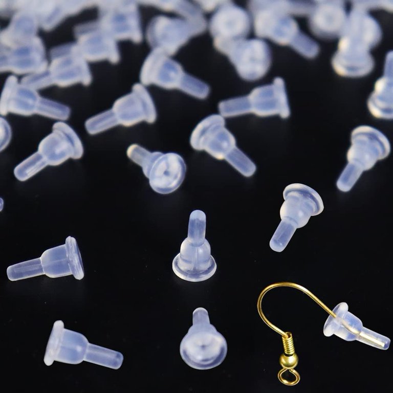 Clear Earring Backs 50Pcs Silicone Hypoallergenic Secure Earring