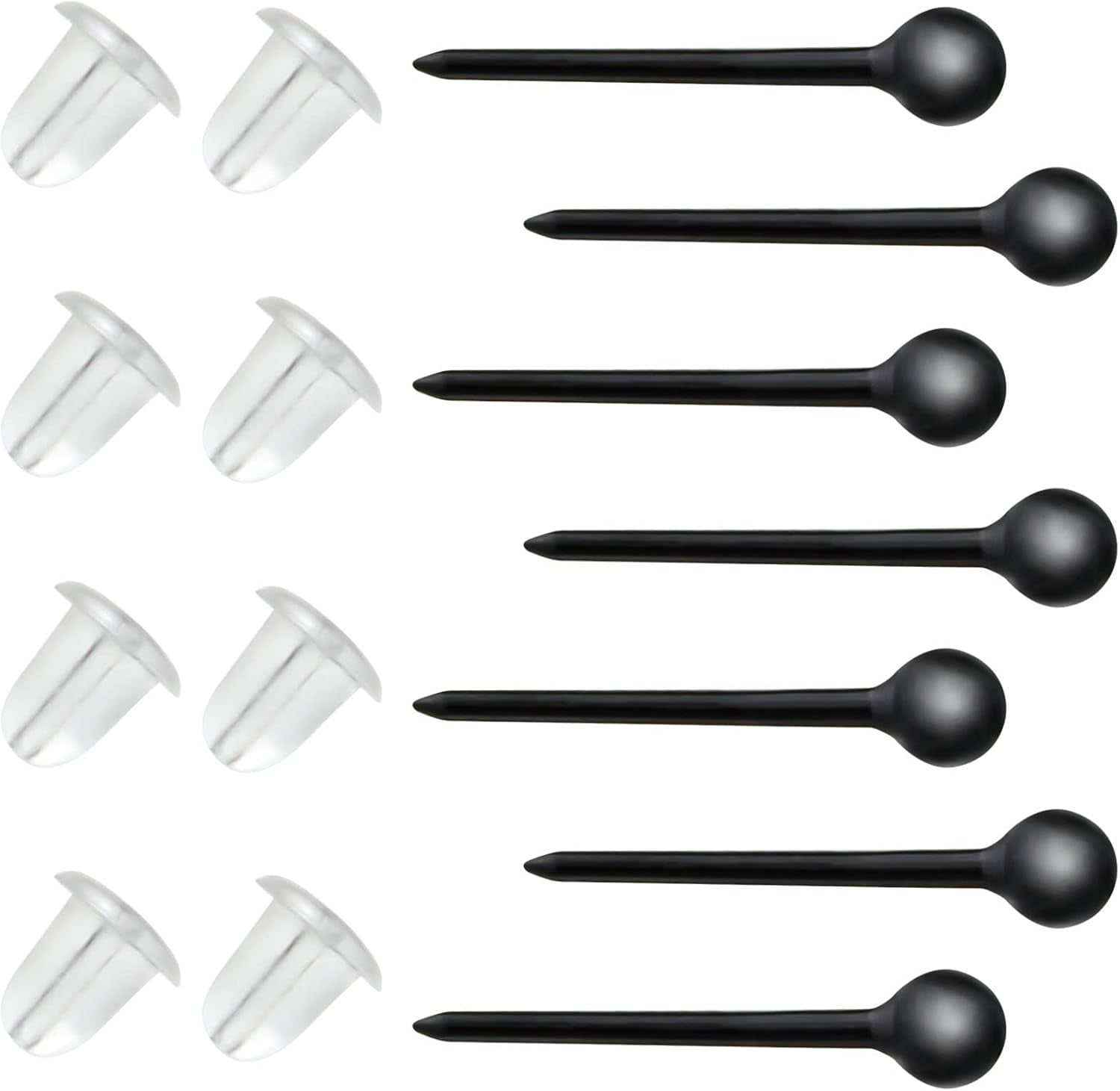 Clear Earrings For Sports, 400Pcs 18G Plastic Earrings For Sensitive Ears, Clear Stud Earrings For Work With Solid Plastic Posts And Soft Rubber Earring Backs In 2 Organizer Box[Z5936]