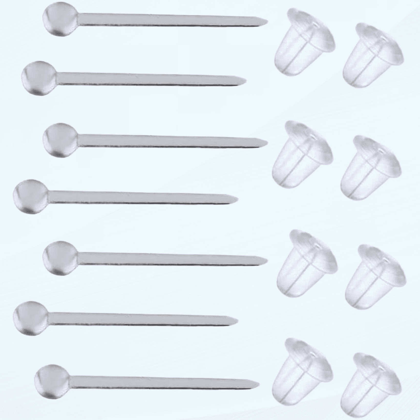 Clear Earrings for Work, 200Pcs Hypoallergenic Silicone Earrings