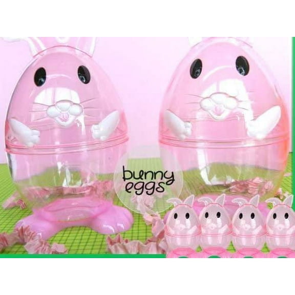 Clear Easter Bunny Shaped Easter Eggs 3 Fillable Treat Containers by Greenbrier