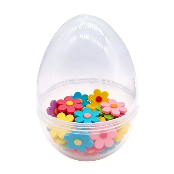 Clear Easter Egg Shaped Candy Container with Secure Twist Lock, 4.7 Inch Tall Reusable Storage Box Perfect for Treasure Hunts Party Favors Toys or DIY Gift Projects