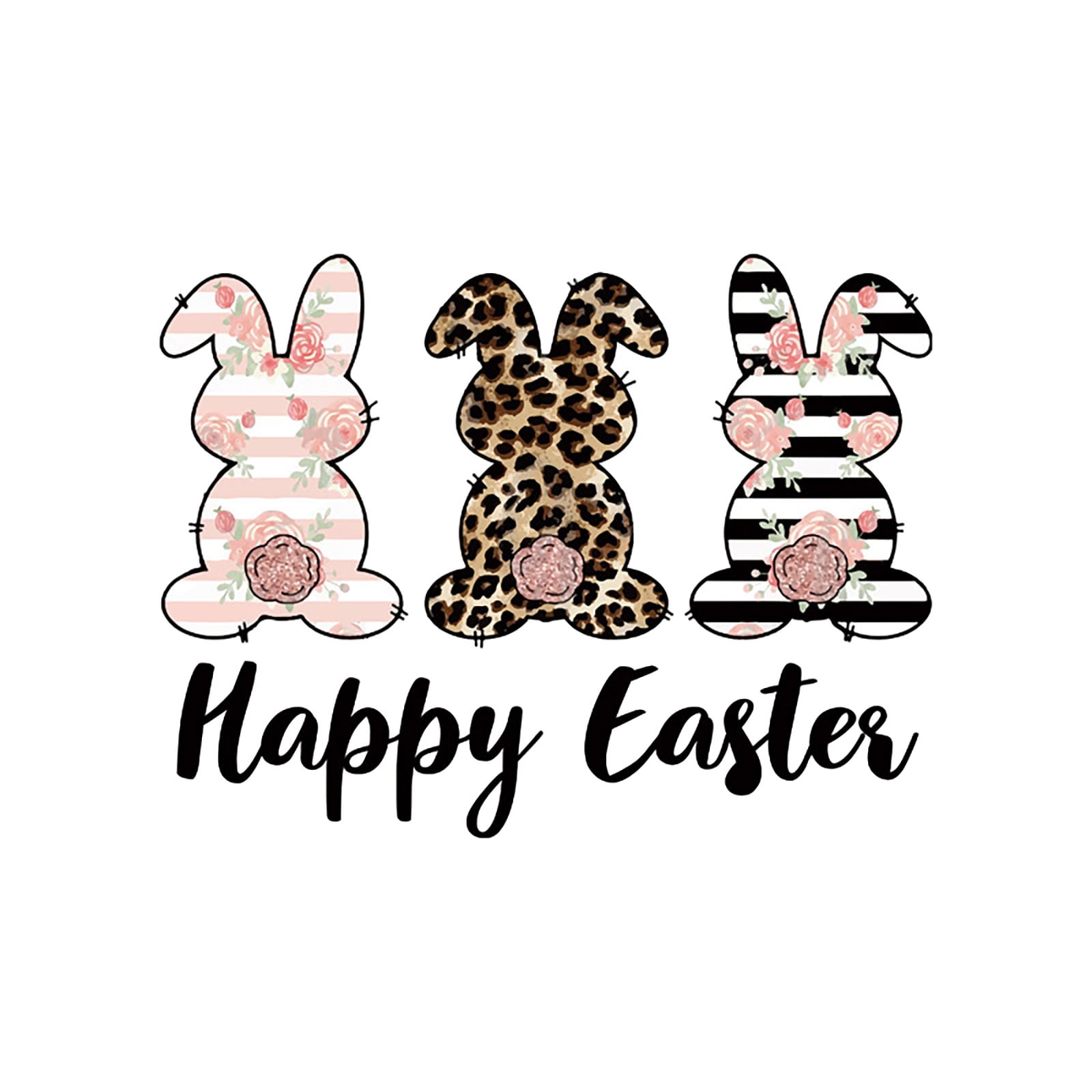 Clear Easter Heat Transfers Rabbit Bunny On Stickers Easter Eggs