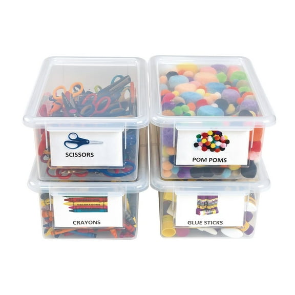 Clear Easy Label Bins with Lids - Set of 4