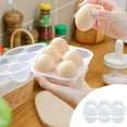 thumbnail image 1 of Clear Egg Storage Box Delicate 6 Girds Egg Dispenser Holder Case Refrigerator Crisper Camping Picnic Travel Portable Egg Carriage,White-6, 1 of 8