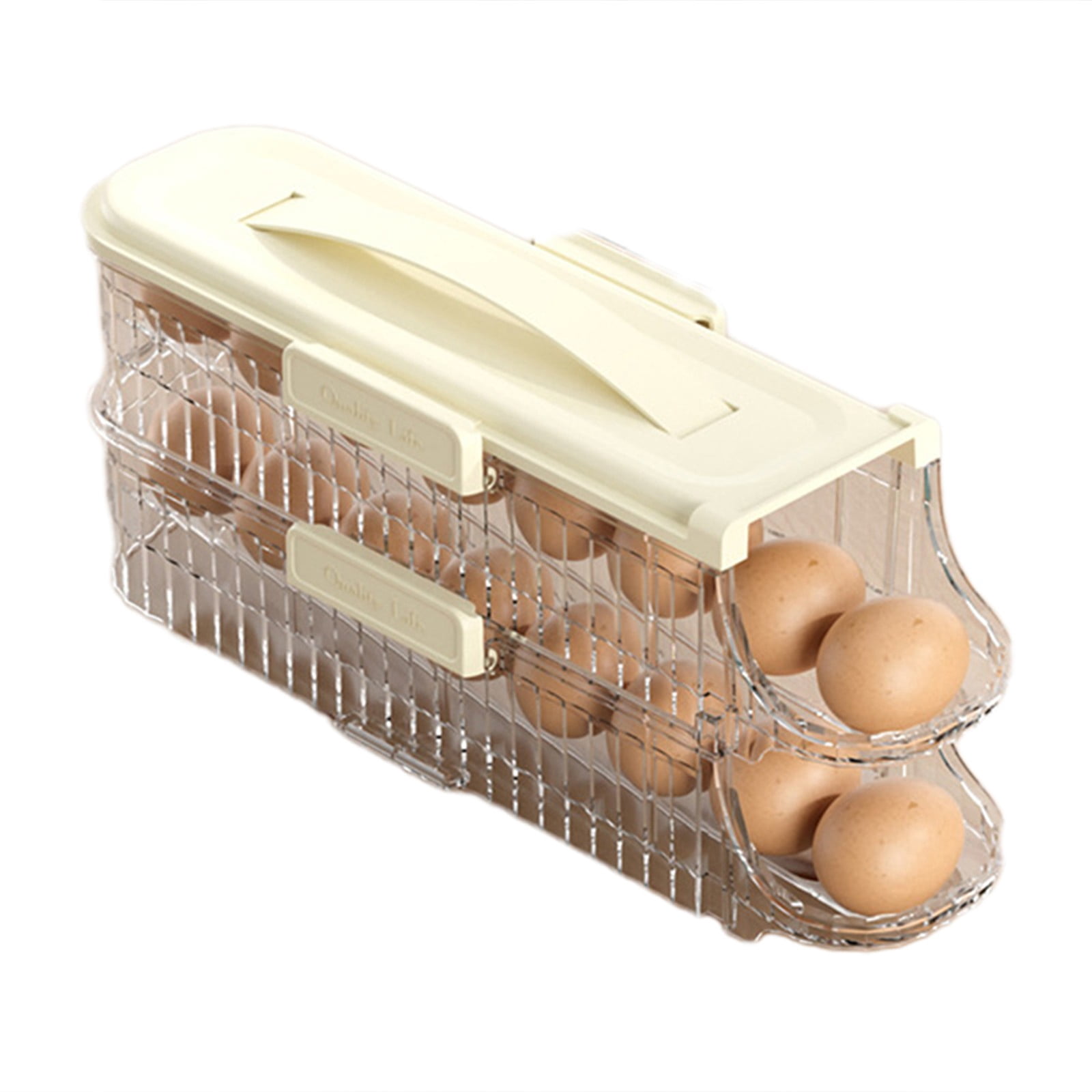 Clear Egg Storage Organizer, Stackable Egg Holder for Refrigerator