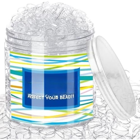 Clear Elastic Hair Bands, 2000 count Mini Hair Rubber Bands, Hair Ties, Soft Hair Elastics Ties, 2mm in Width and 30mm in Length