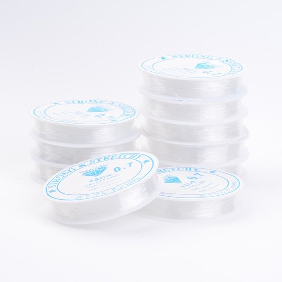 Clear Elastic Thread Stretchy String Bead Cord for Beaded Jewelry Making 0.7mm 9.29 yards(8.5m)/roll